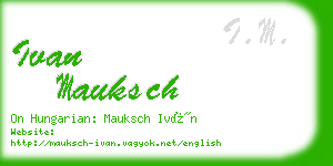 ivan mauksch business card